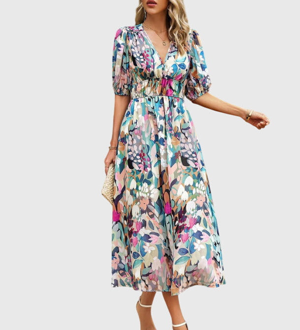 Merlin | Robe Midi Florale Flatteuse