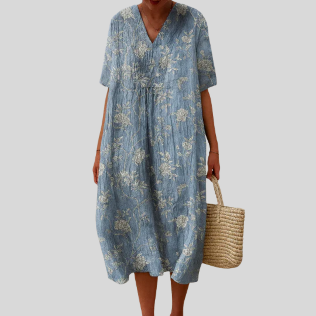 Genevieve - Robe d'Ete Imprimee Flatteuse