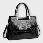 Emilie | Sac à main en cuir crocodile brillant