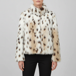 Beverly | Veste en Fausse Fourrure Léopard Ivoire