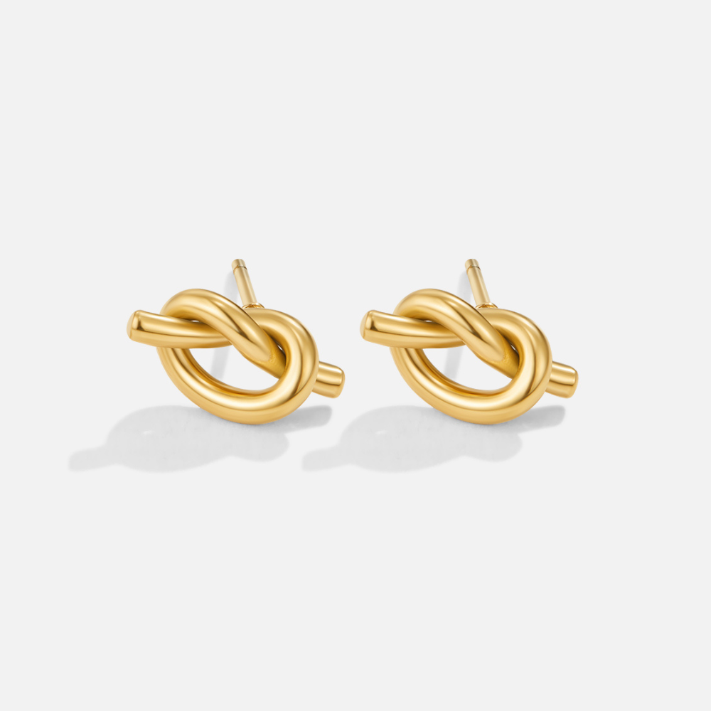 Margaux – Boucles d'oreilles dorées de forme tressée