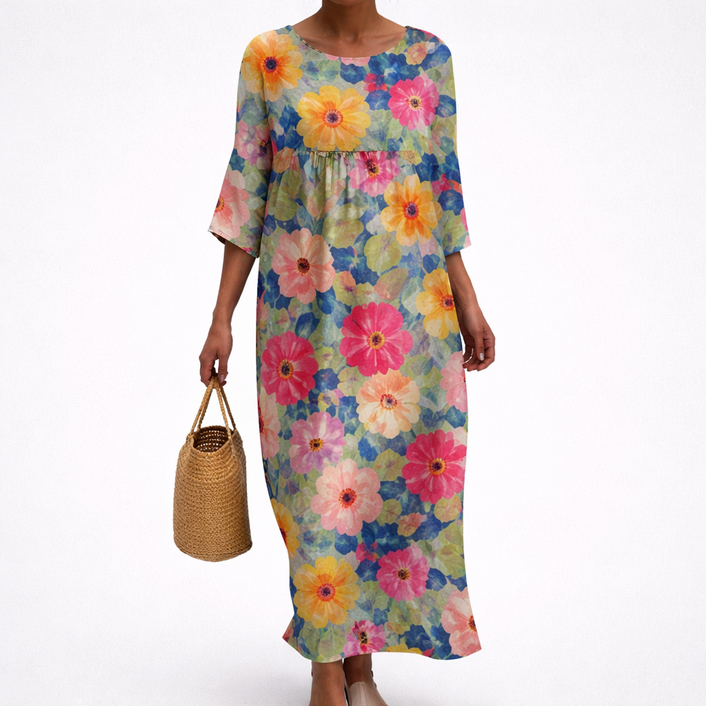 Solene - Robe longue fluide chic et confortable