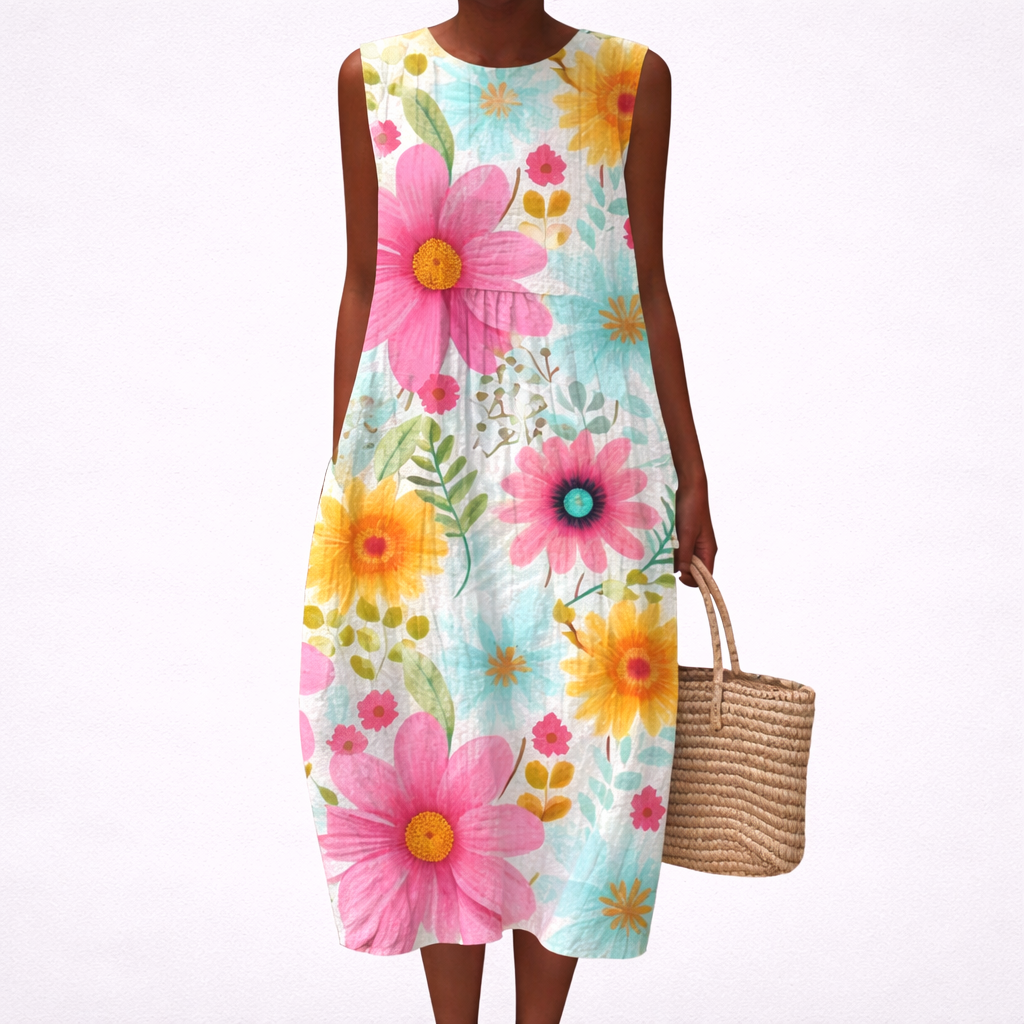 Manon - Robe d'Ete Confortable Sans Manches