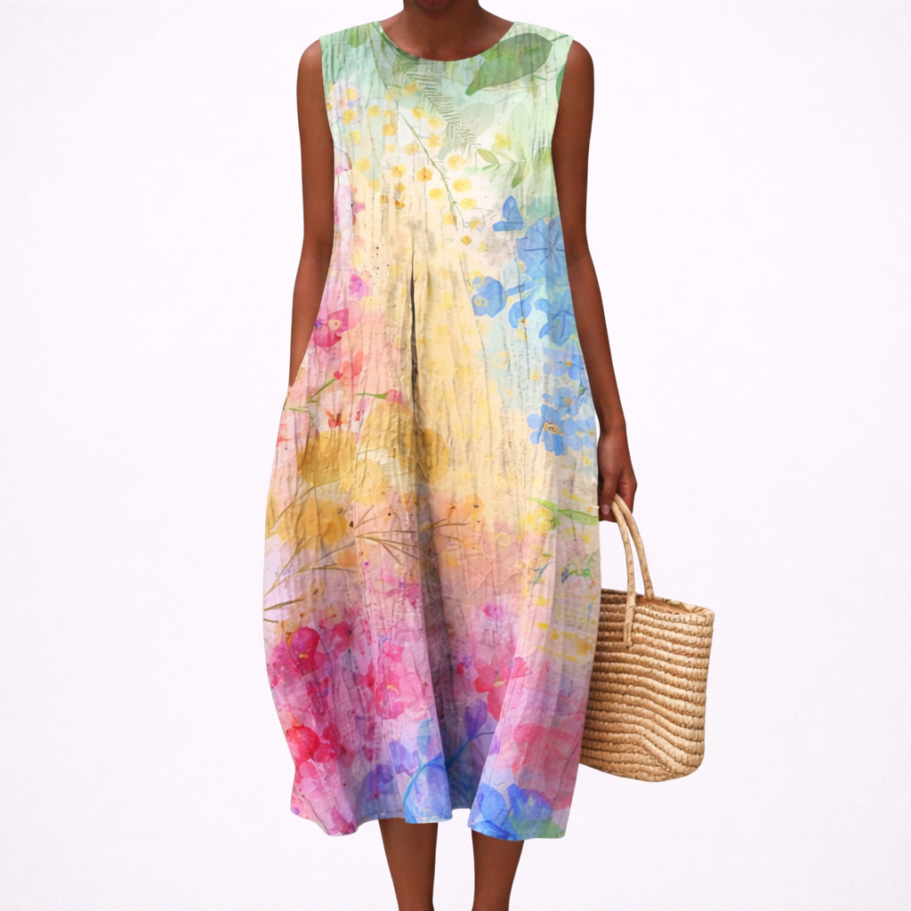 Laurine - Robe d'Ete Confortable Sans Manches