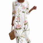 Solène - Robe femme décontractée à motif floral.