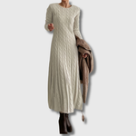 Sarah | Robe Maxi en Tricot Câblé Confortable