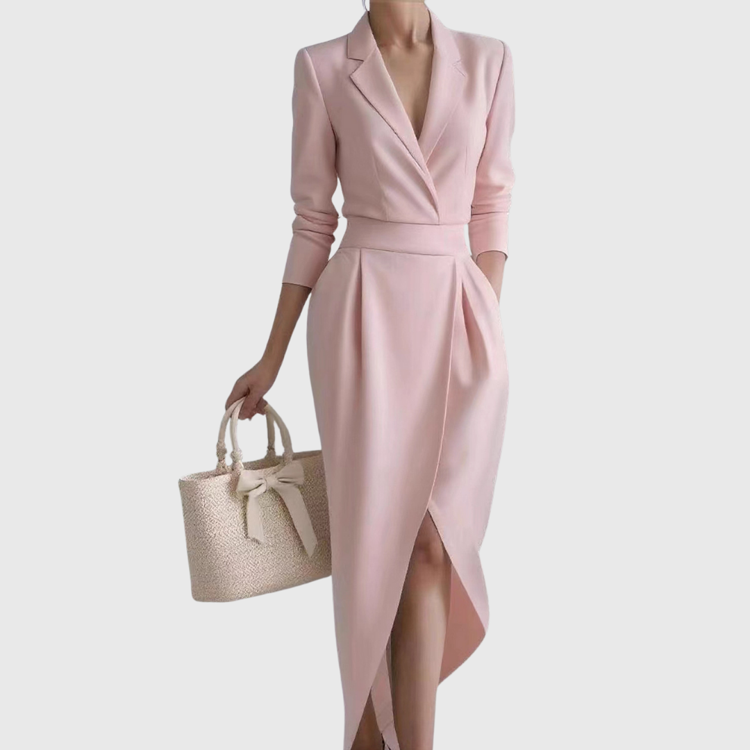 Émilie | Robe Midi Drapée Élégante