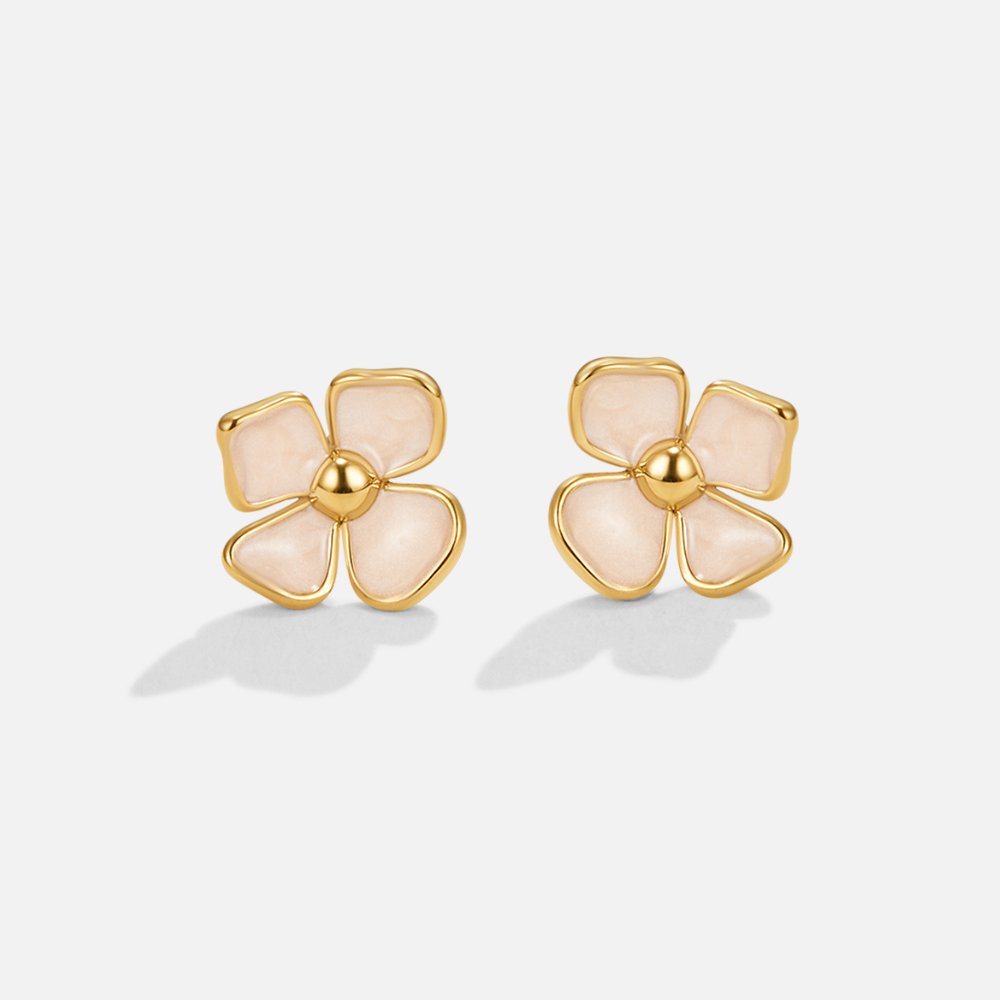 Élise – Boucles d'oreilles rondes avec motif floral