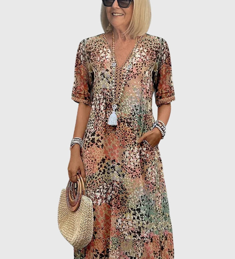 Bella | Robe Midi Florale Élégante