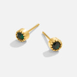 Juliette – Boucles d'oreilles dorées avec pierre verte
