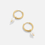Élise-Marie – Boucles d'oreilles en or avec pendentif en perle