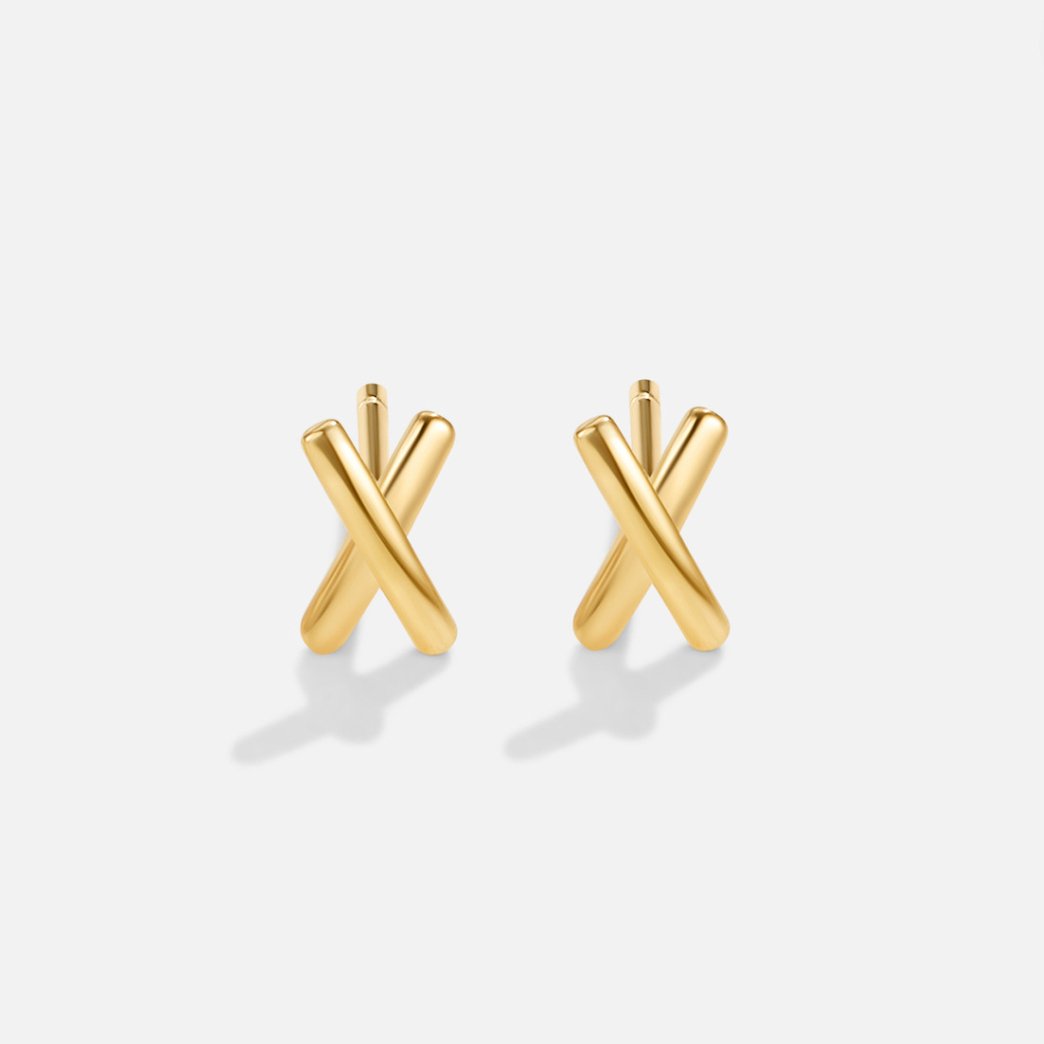 Claire – Boucles d'oreilles dorées a forme de brindille