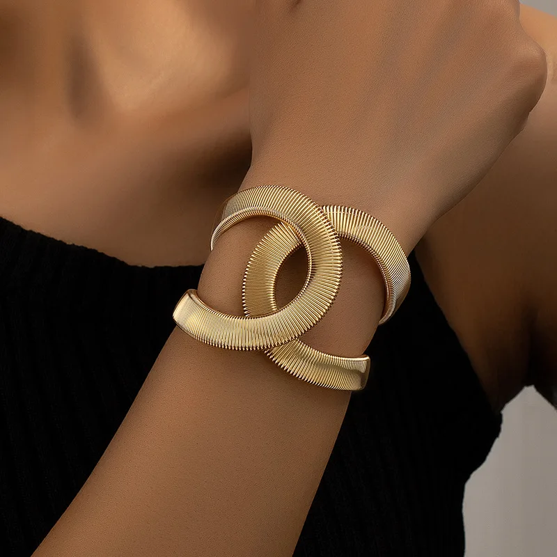 Bracelet double doré élégant