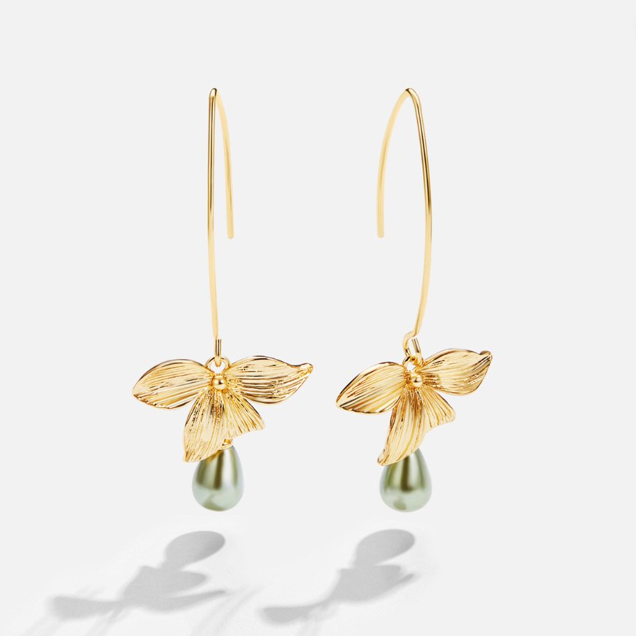 Juliane – Boucles d'oreilles en or à surface perlée