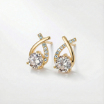 Léonie – Boucles d'oreilles en or avec croix et oxydes de zirconium
