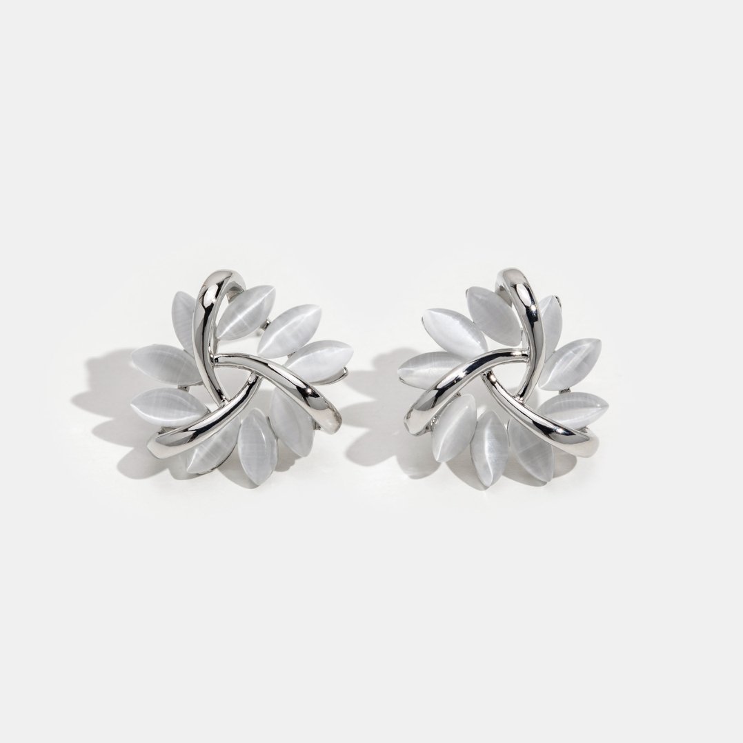 Élodie – Boucles d'oreilles en argent a forma di fiore